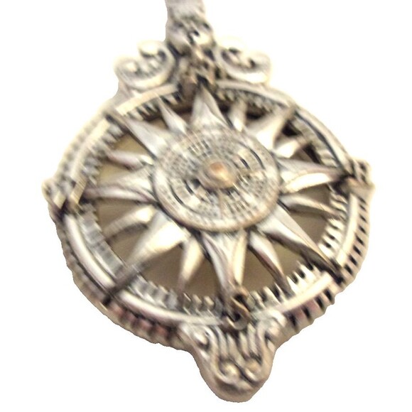 Patricia Nash Silver Metal Necklace Compass Design 20.25" Long - Picture 2 of 8